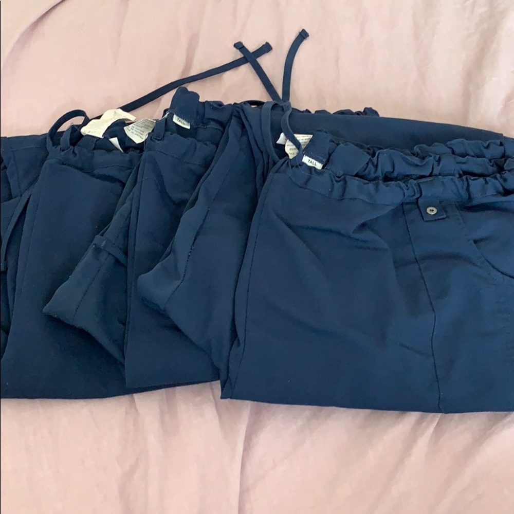 3 pairs of Dickies navy scrub pants
